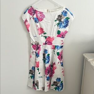 Floral Dress with Pink and Blue Accents